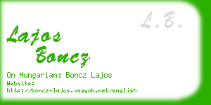 lajos boncz business card